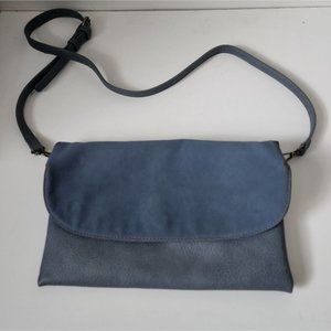 ANTHROPOLOGIE | Fold over crossbody bag blue